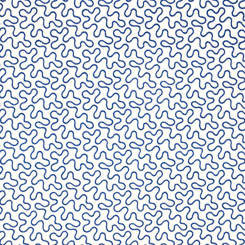 Meander Embroidery Blue On Ivory 67603 by Schumacher Fabric Schumacher Fabric Meander Embroidery Blue On Ivory 67603Fabric LINEN 67% INDIA </p><p>Repeat: H: 6 1/2" (17CM) , V: 4 1/4" (11CM) 51.75 - Fabric Carolina -