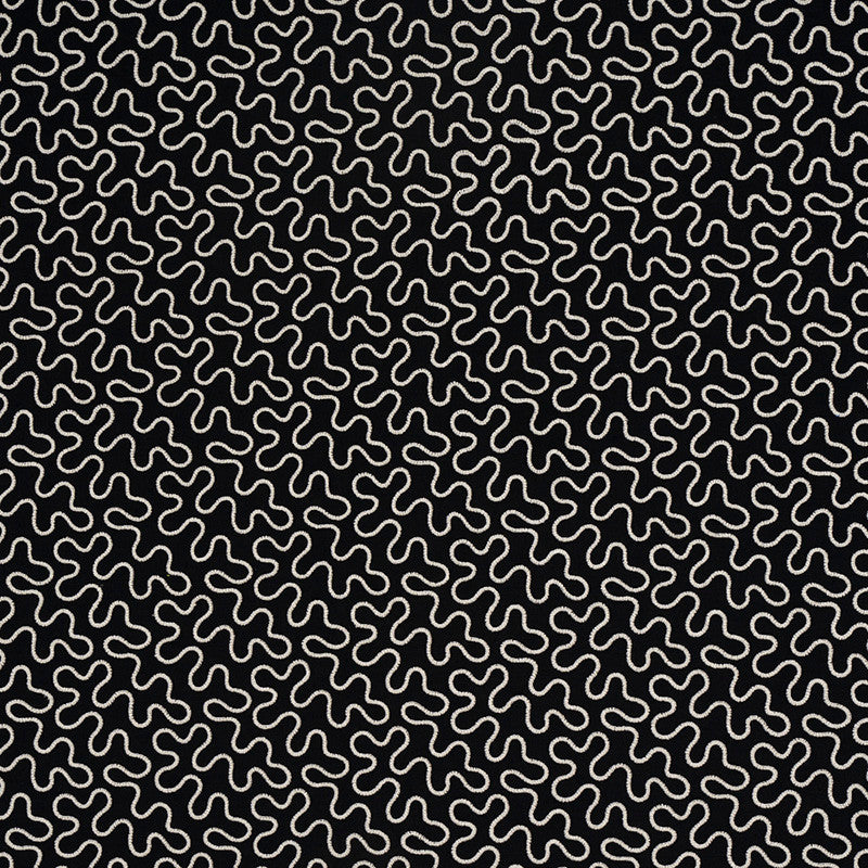Meander Embroidery Black 67605 by Schumacher Designer Fabric HAPPY TOGETHER II LINEN 67% VISCOSE RAYON 30% INDIA </p><p>Repeat: Horizontal: 6 1/2" (17CM) and Vertical: 4 1/4" (11CM) 51.75 - Swanky Fabrics -