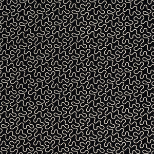 Meander Embroidery Black 67605 by Schumacher Designer Fabric