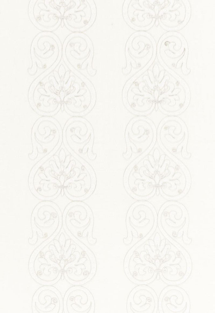 Medici Embroidery Blanc 67640 by Schumacher Designer Fabric Firenze-Sheers 95% Linen, 5% Viscose - Horizontal: 13 and Vertical: 11.5 52 - Swanky Fabrics -