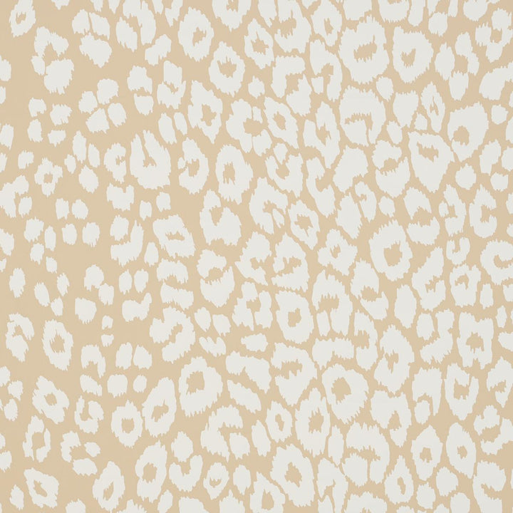 Iconic Leopard Ivory On Neutral 5007020 by Schumacher Designer Wallpaper Preppy Chic 27.0" - Swanky Fabrics -