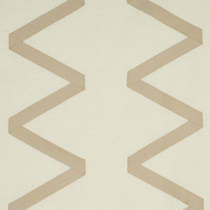 Legere Linen Silk Appliqu Dove On Ivory 69694 by Schumacher Designer Fabric