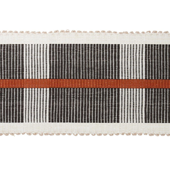 Calcada Tape Wide Rust 78974 by Schumacher Designer Trim Stephanie Seal Brown - Swanky Fabrics -