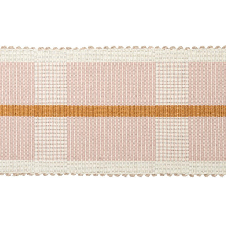 Calcada Tape Wide Rose Quartz 78976 by Schumacher Designer Trim Stephanie Seal Brown - Swanky Fabrics -