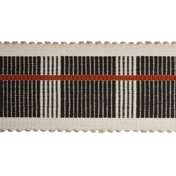 Calcada Tape Medium Rust 79204 by Schumacher Designer Trim Stephanie Seal Brown - Swanky Fabrics -
