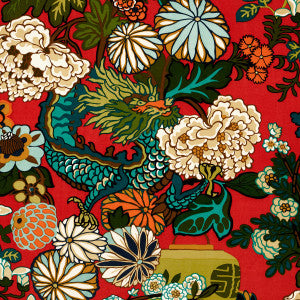 Chiang Mai Dragon Velvet Lacquer 81172 by Schumacher Designer Fabric
