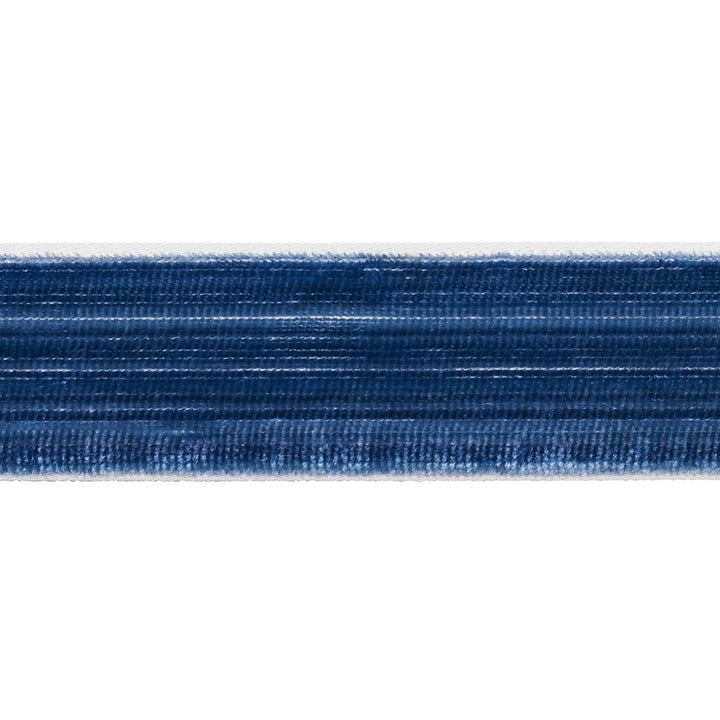 Gaspard Velvet Tape Narrow Sapphire 81291 by Schumacher Designer Trim Velvet & Velvet Trims - Swanky Fabrics -