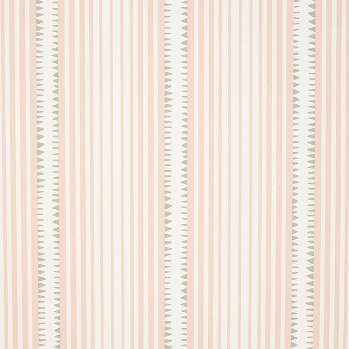 Moncorvo Pink 5008106 by Schumacher Designer Wallpaper Stripes Revisits 27.0" - Swanky Fabrics -