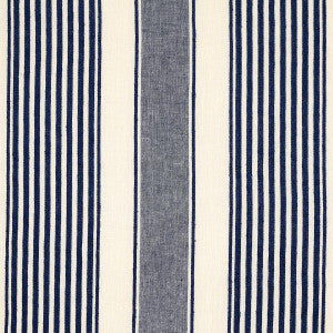 Summerville Linen Stripe Navy 66095 by Schumacher Designer Fabric