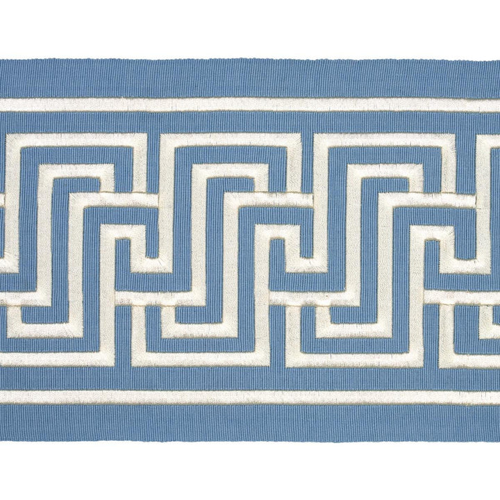 Labyrinth Tape Sky 66148 by Schumacher Designer Trim Embroidered And Embellished Trims 2.5" - Swanky Fabrics -