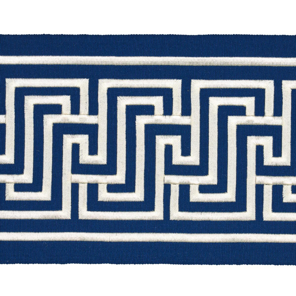 Labyrinth Tape Navy 66149 by Schumacher Designer Trim Embroidered And Embellished Trims 2.5" - Swanky Fabrics -