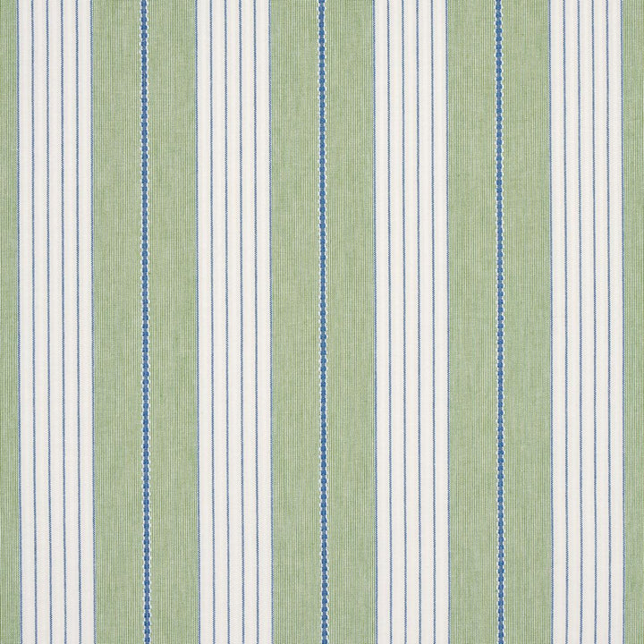 Audrey Stripe Green 71376 by Schumacher Designer Fabric Stripes Revisits 4.75" - Swanky Fabrics -