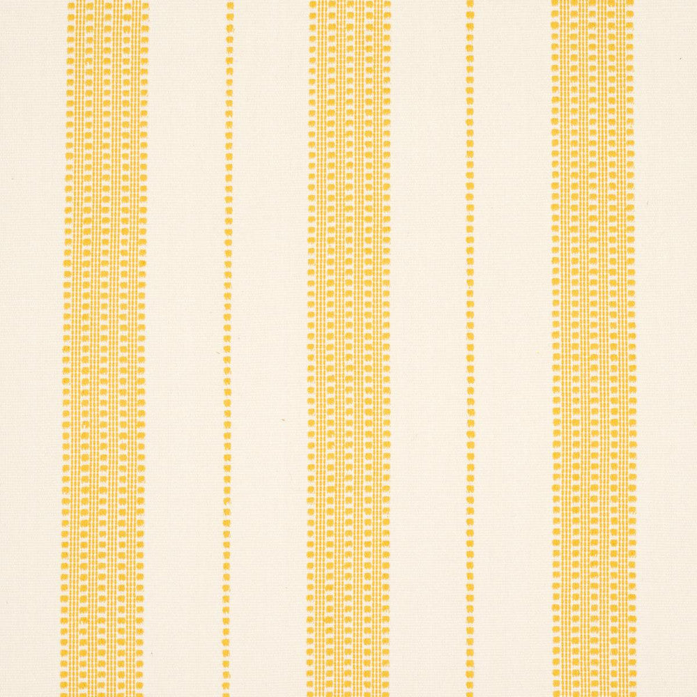 Lubeck Stripe Yellow 79096 by Schumacher Designer Fabric Stripes Revisits 6.62" - Swanky Fabrics -