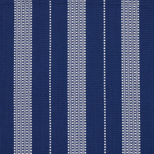 Lubeck Stripe Ivory On Blue 79097 by Schumacher Designer Fabric