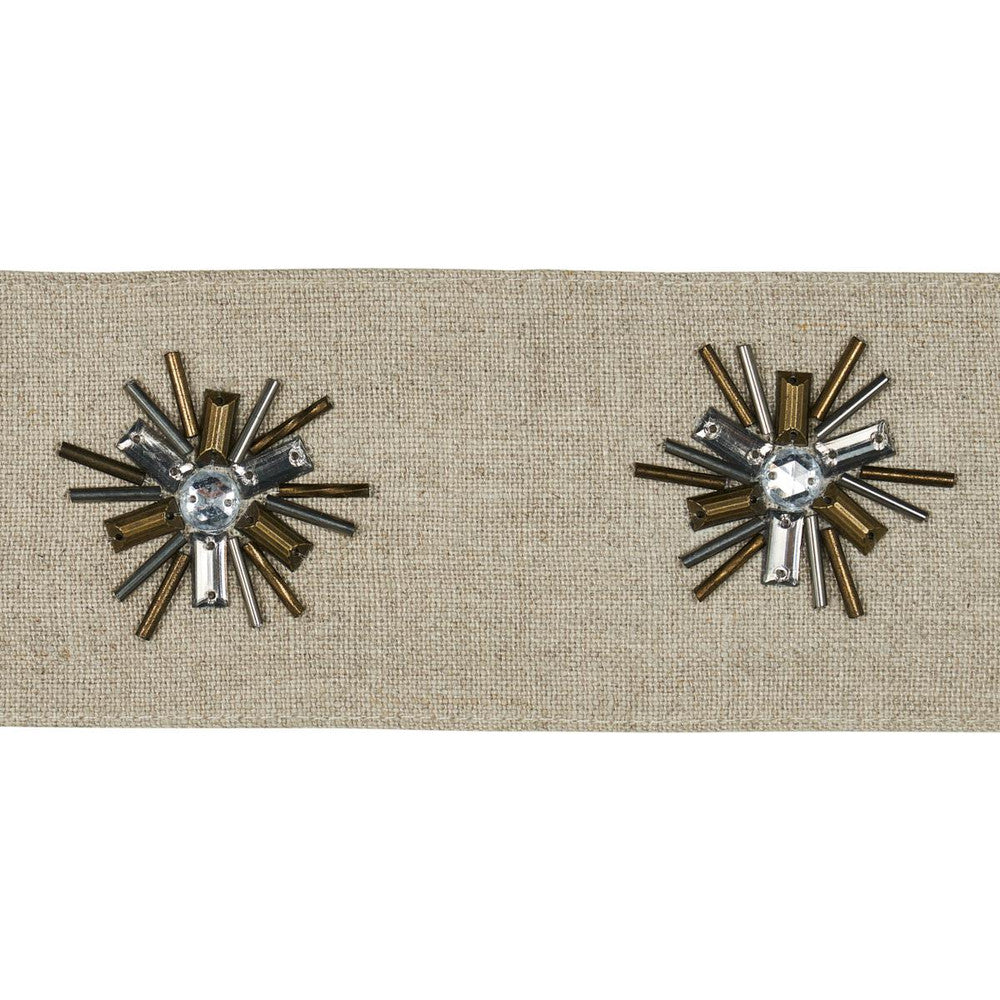 Constellation Beaded Tape Linen 81190 by Schumacher Designer Trim Embroidered And Embellished Trims - Swanky Fabrics -