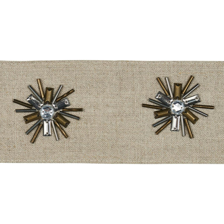 Constellation Beaded Tape Linen 81190 by Schumacher Designer Trim Embroidered And Embellished Trims - Swanky Fabrics -