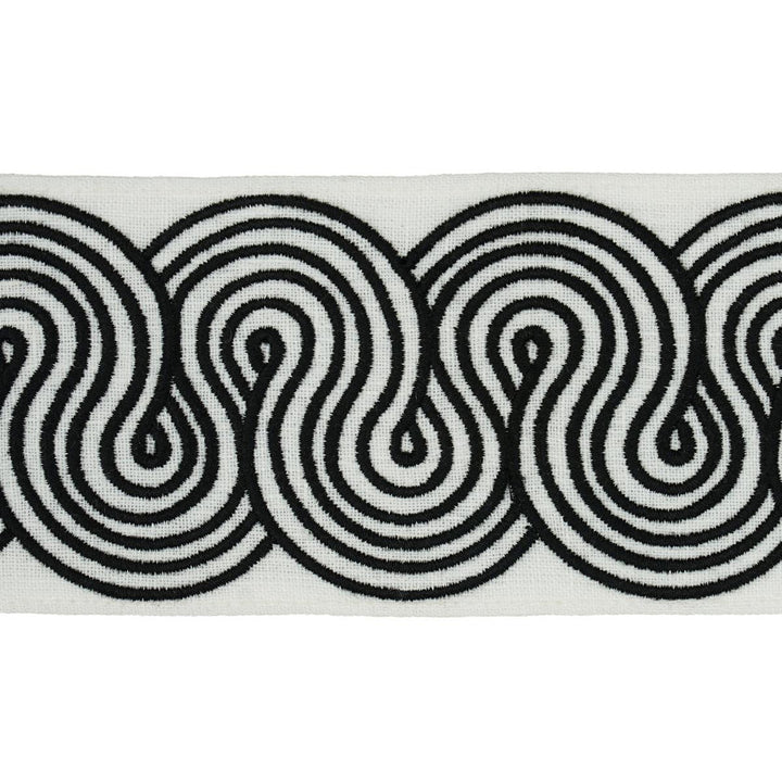 Giraldi Embroidered Black 81250 by Schumacher Designer Trim Embroidered And Embellished Trims - Swanky Fabrics -