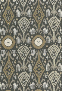 Turkestan Embroidery Charcoal 67871 by Schumacher Designer Fabric
