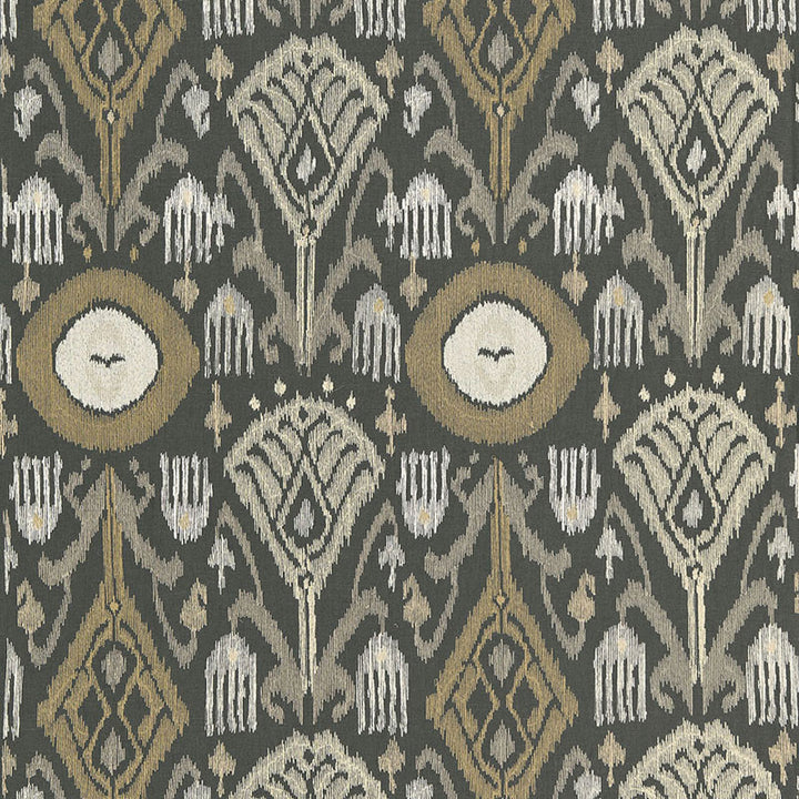Turkestan Embroidery Charcoal 67871 by Schumacher Designer Fabric AU NATUREL 2 LINEN 77% POLYESTER 23% INDIA MARTINDALE 16,000 </p><p>Repeat: Horizontal: 12 3/4" (32CM) and Vertical: 22 5/8" (57CM) 51.5 - Swanky Fabrics -