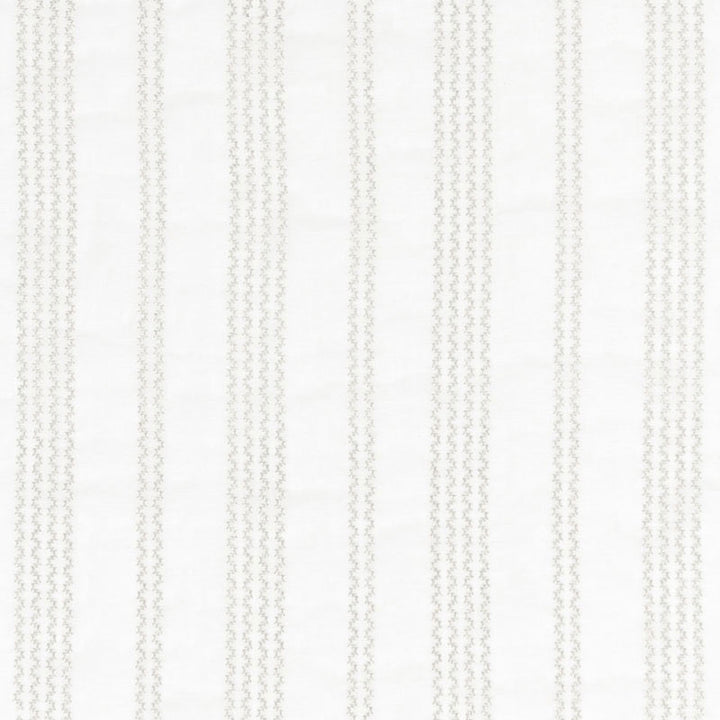 Piero Stripe Embroidery Pearl 67880 by Schumacher Designer Fabric ESSENTIALS: SHEERS & CASEMENTS II See Sample INDIA . </p><p>Repeat: Horizontal: 7 3/8" (19CM) and Vertical: 5/8" (2CM) 51 1/2" WIDE (131CM) - Swanky Fabrics -