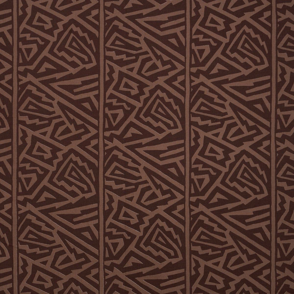 Jagged Maze Brown 180321 by Schumacher Designer Fabric David Kaihoi 7.71" - Swanky Fabrics -