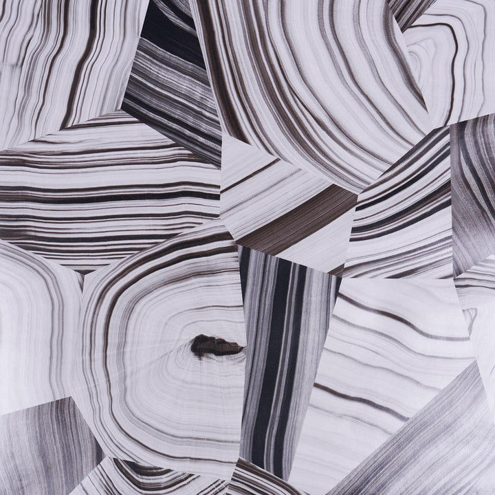 Agate Slice Black And White 5013890 by Schumacher Designer Wallpaper Miles Redd 27.0" - Swanky Fabrics -