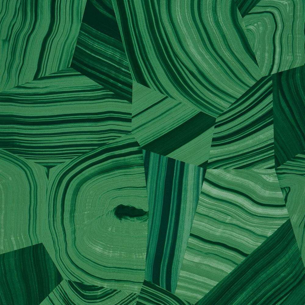 Agate Slice Malachite Green 5013891 by Schumacher Designer Wallpaper Miles Redd 27.0" - Swanky Fabrics -