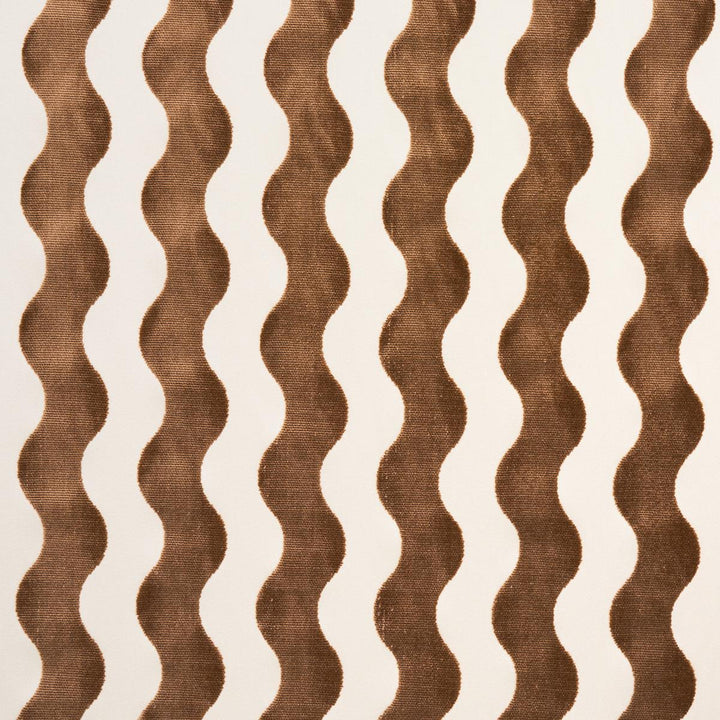 The Wave Velvet Camel 69426 by Schumacher Designer Fabric Miles Redd 3.5" - Swanky Fabrics -