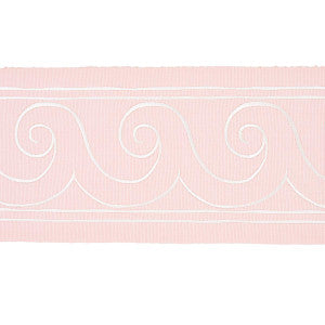 Greek Waves White On Blush 70755 by Schumacher Designer Trim