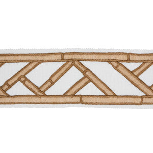 Bamboo Trellis Tape Sesame 81740 by Schumacher Designer Trim