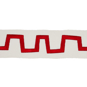 Corbu Tape Red 81772 by Schumacher Designer Trim