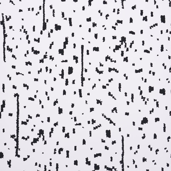 Bespotted Black 5013911 by Schumacher Designer Wallpaper New Wave: Black & White 27.0" - Swanky Fabrics -