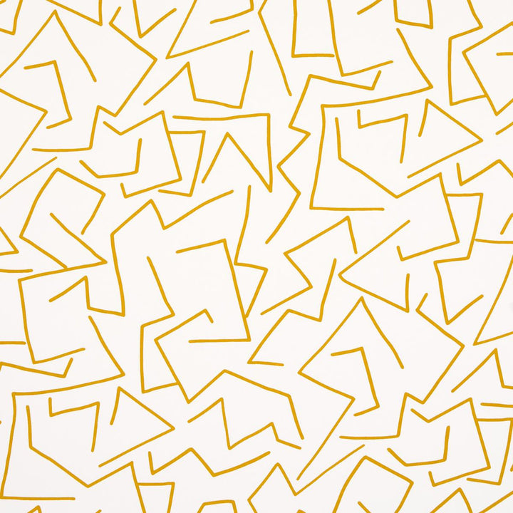 Tangent Ochre 5014000 by Schumacher Designer Wallpaper Hadiya Williams 13.5" - Swanky Fabrics -