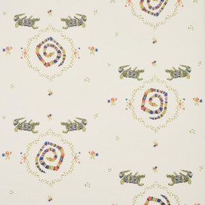 Reptilia Bright Multi 5014190 by Schumacher Designer Wallpaper