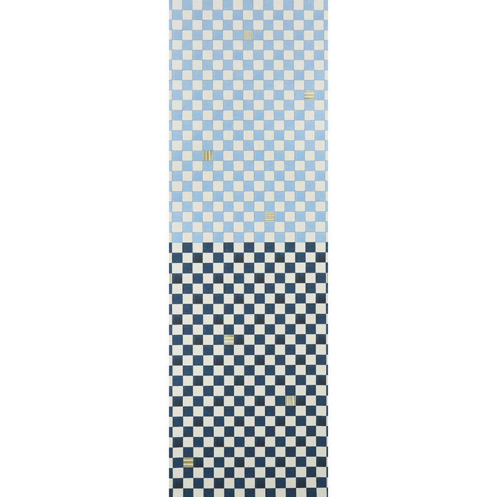 Gambit Panel Sky & Deep Navy 5014261 by Schumacher Designer Wallpaper Backdrop 54.0" - Swanky Fabrics -