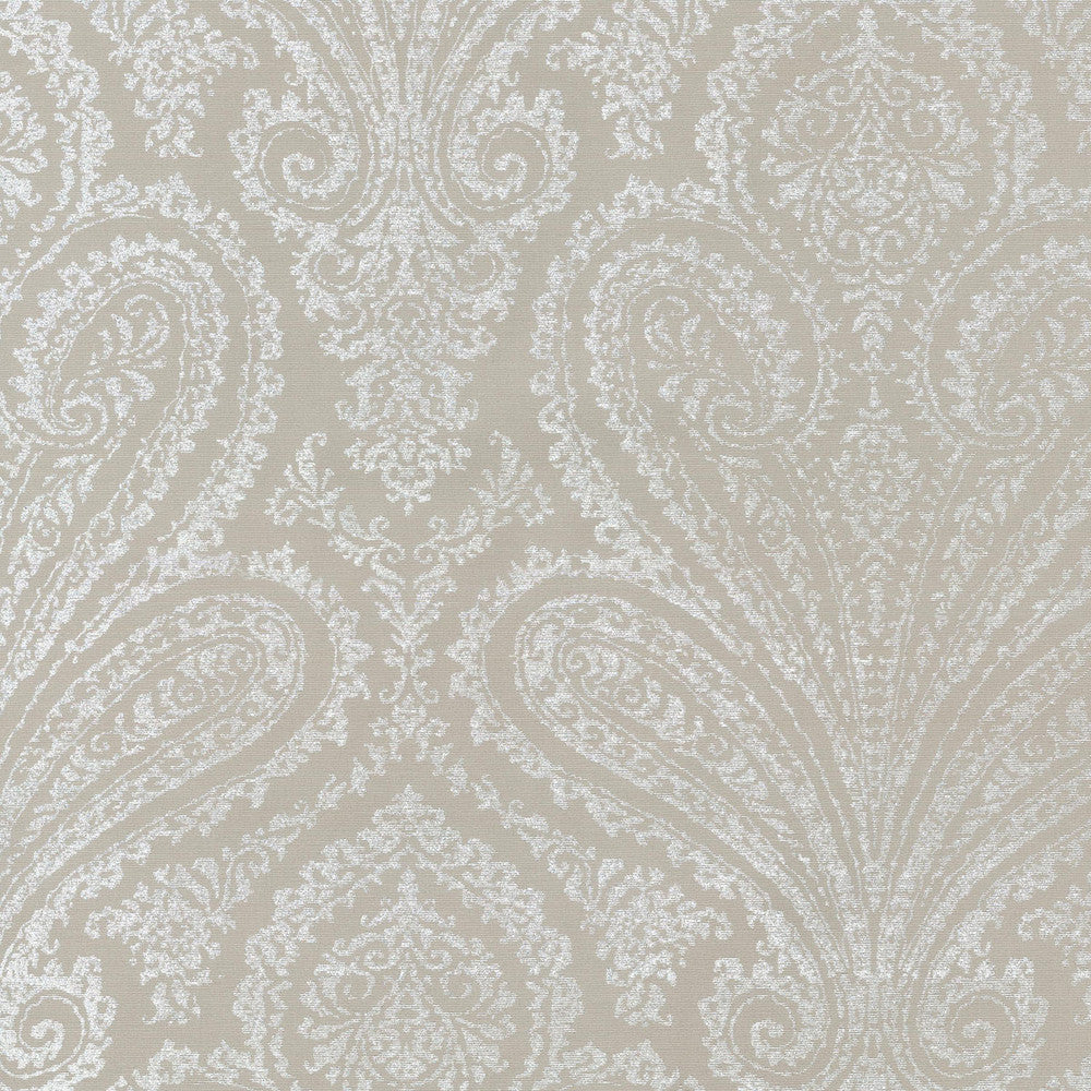 Paisley Aglow Pewter 679451 by Waverly Designer Fabric - 46%Polyester 54%Cotton INDIA 36000 Horizontal: 6.75 and Vertical: 25.25 54 - Swanky Fabrics -