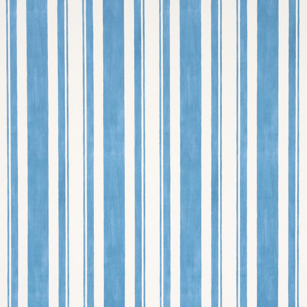 Villa Stripe Peacock 5009926 by Schumacher Designer Wallpaper Miles Redd 7.75" - Swanky Fabrics -