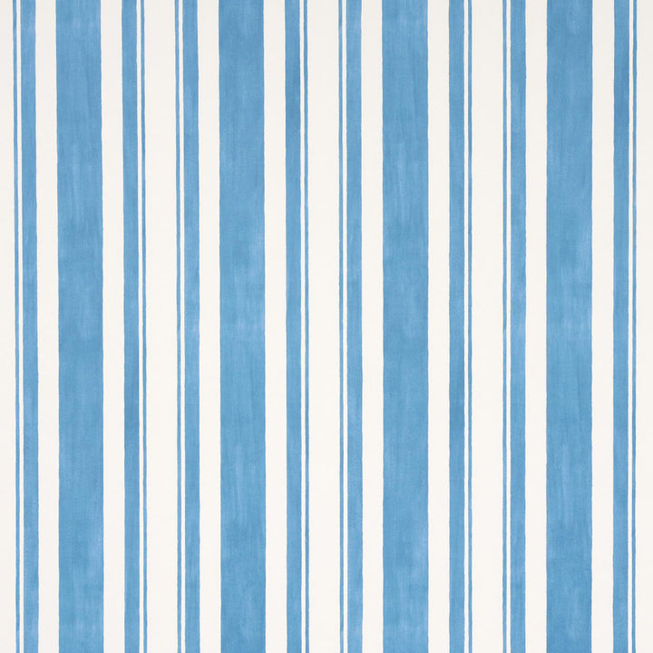 Villa Stripe Peacock 5009926 by Schumacher Designer Wallpaper Miles Redd 7.75" - Swanky Fabrics -