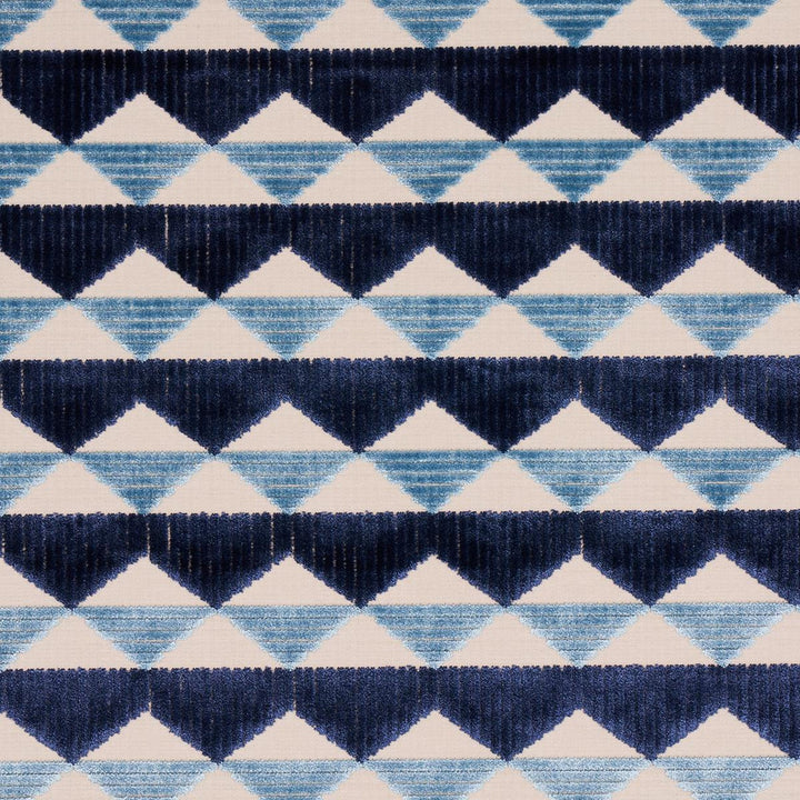 Ridge Line Velvet Slate Blue 81820 by Schumacher Designer Fabric David Kaihoi 2.75" - Swanky Fabrics -
