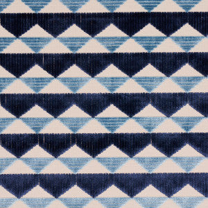 Ridge Line Velvet Slate Blue 81820 by Schumacher Designer Fabric