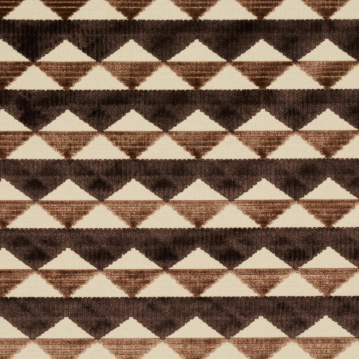Ridge Line Velvet Brown 81821 by Schumacher Designer Fabric David Kaihoi 2.75" - Swanky Fabrics -
