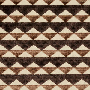 Ridge Line Velvet Brown 81821 by Schumacher Designer Fabric