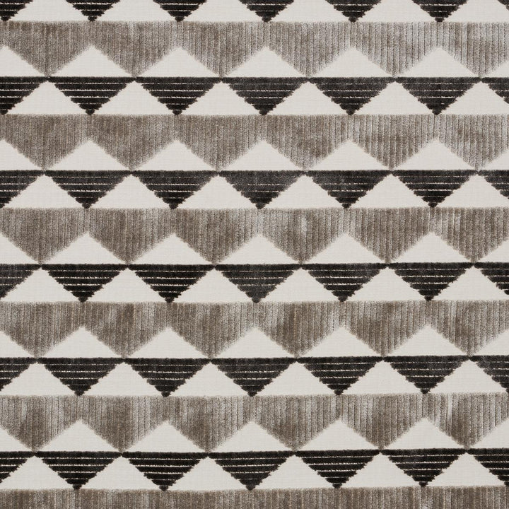 Ridge Line Velvet Stone Grey 81822 by Schumacher Designer Fabric David Kaihoi 2.75" - Swanky Fabrics -