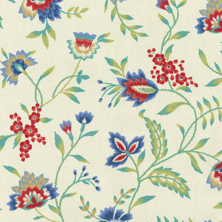 Carolina Crewel Bluebell 679771 by Waverly Designer Fabric - 100% COTTON USA 51000 Horizontal: 13.5 and Vertical: 25.25 54 - Swanky Fabrics -