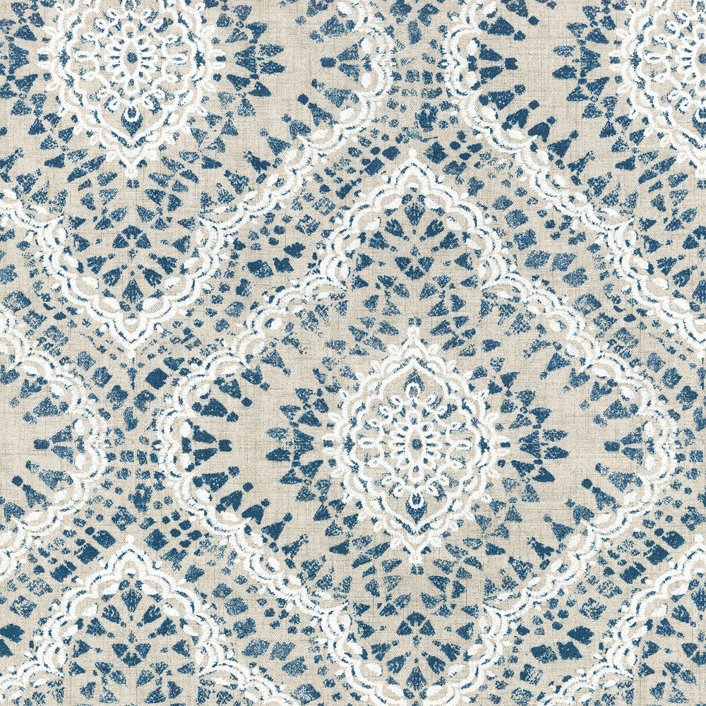 Curves Ahead Indigo 680180 by Waverly Designer Fabric - 100% COTTON USA 51000 Horizontal: 13.5 and Vertical: 25.25 54 - Swanky Fabrics -