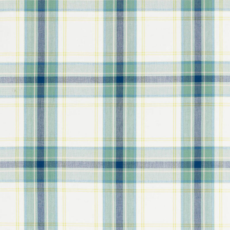 St. Martin Plaid Capri 68071 by Schumacher Designer Fabric CALYPSO PLAIDS & CHECKS COTTON 100% INDIA MARTINDALE 25,000 </p><p>Repeat: Horizontal: 9 1/8" (23CM) and Vertical: 9 1/2" (24CM) 54.25 - Swanky Fabrics -