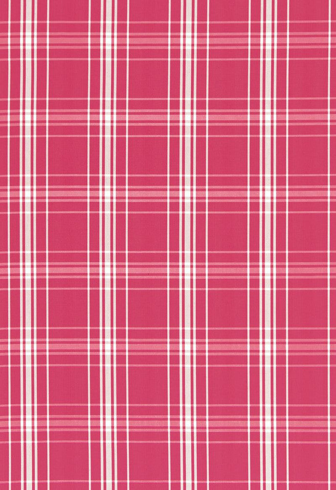 Belize Plaid Azalea 68092 by Schumacher Designer Fabric Calypso 100% Cotton Martindale 15,000 Horizontal: 6 and Vertical: 6 54.75 - Swanky Fabrics -