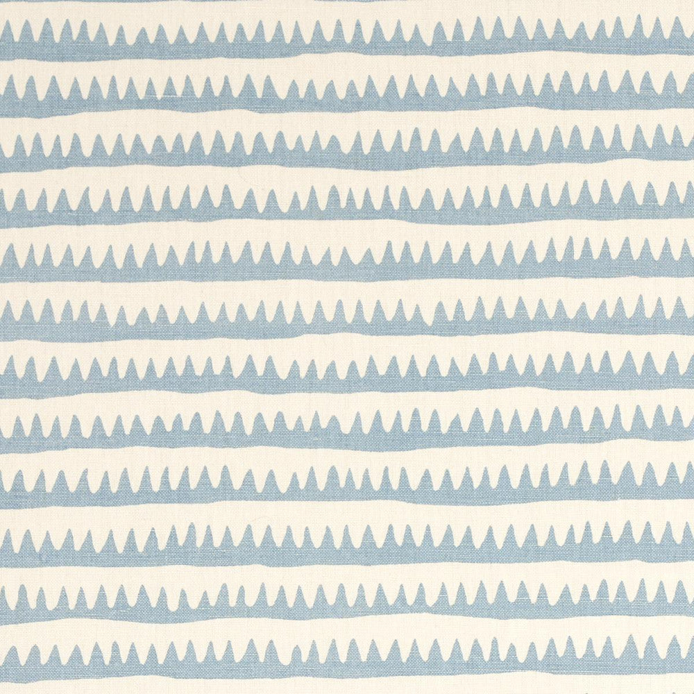 Corfu Hand Printed Stripe Sky 177975 by Schumacher Designer Fabric Full Bloom 26.5" - Swanky Fabrics -