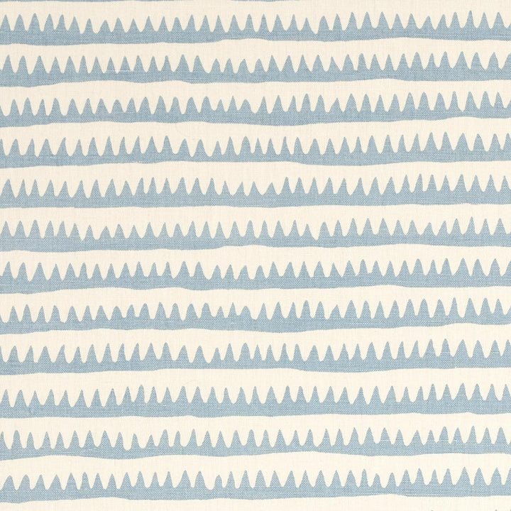 Corfu Hand Printed Stripe Sky 177975 by Schumacher Designer Fabric Full Bloom 26.5" - Swanky Fabrics -