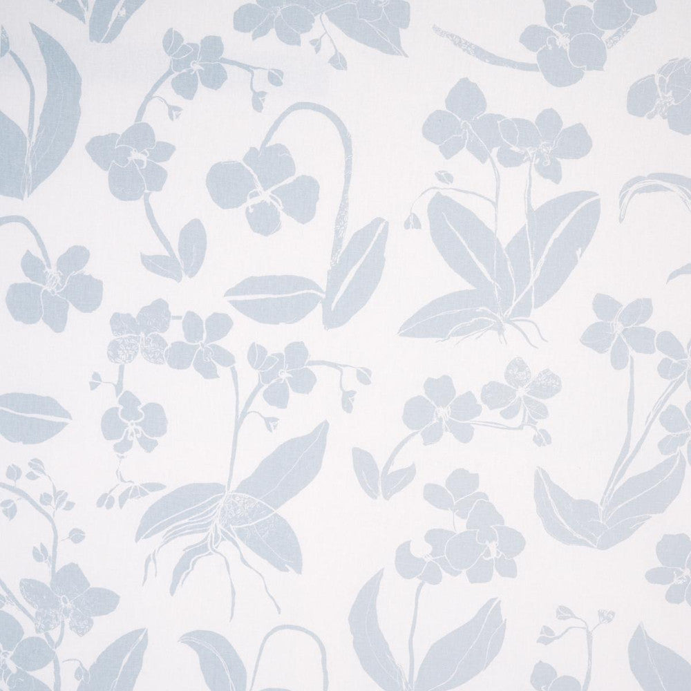 Orchids Have Dreams Sky 180512 by Schumacher Designer Fabric Hera Ford - Swanky Fabrics -